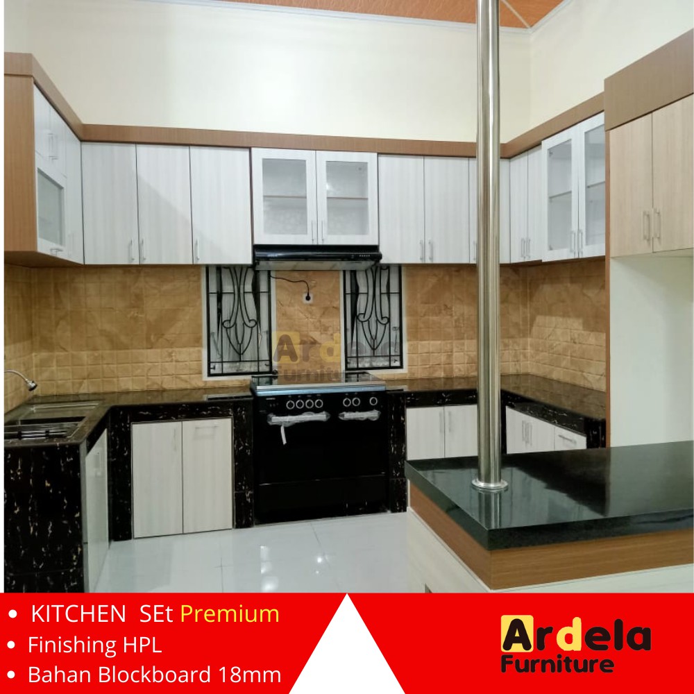 KITCHEN SET HPL KAYU / KITCHENSET MINIMALIS / KITCHEN SET CUSTOM MURAH Lemari Dapur Murah dan Mewah