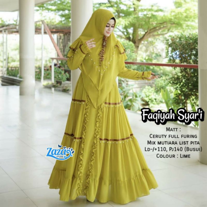 Faqiyah syari gamis ceruty mutiara