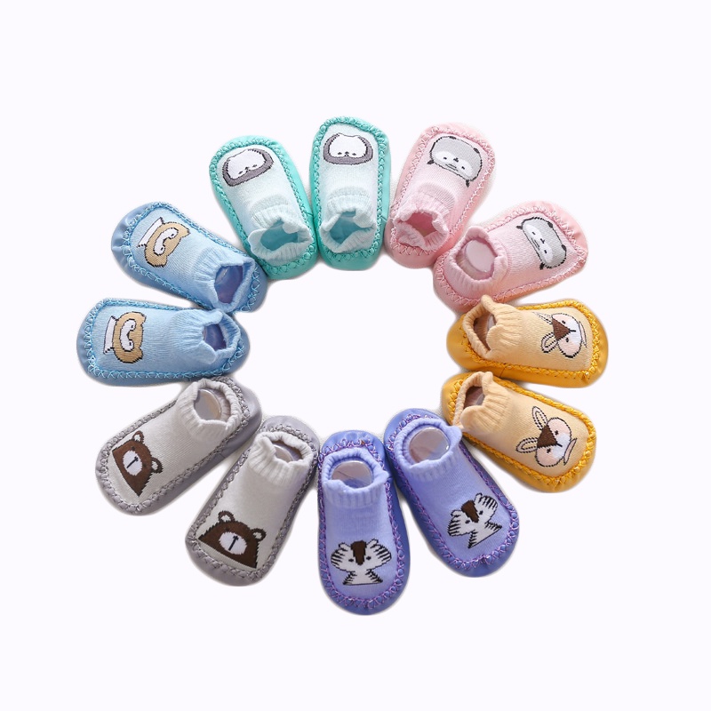 [1KG 32PCS] Babyland Kaos Kaki Anti Slip Bayi Motif Karakter Zoo Sepatu Baby Prewalker Anak