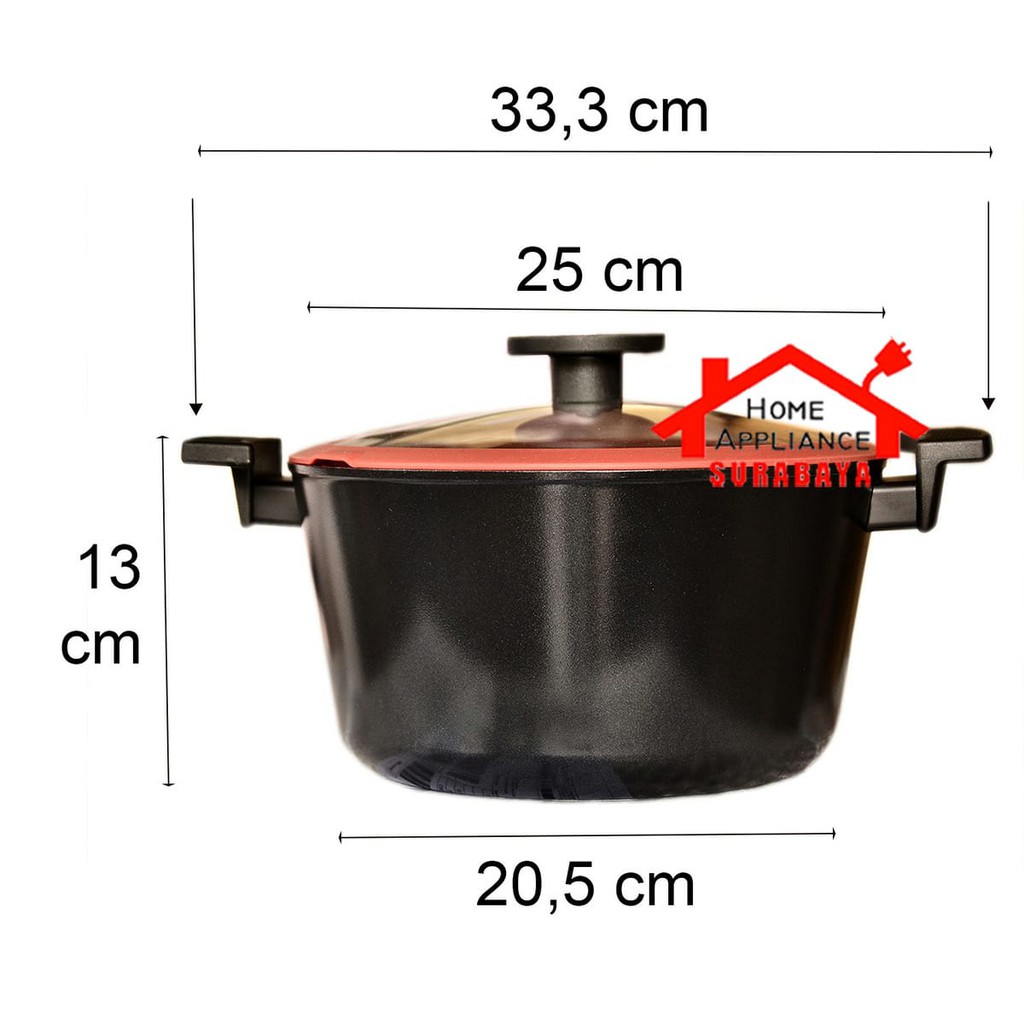 Panci Casserole Asta Premium Neoflam 24 CM Tutup Kaca Premium Soup Pan Anti Lengket