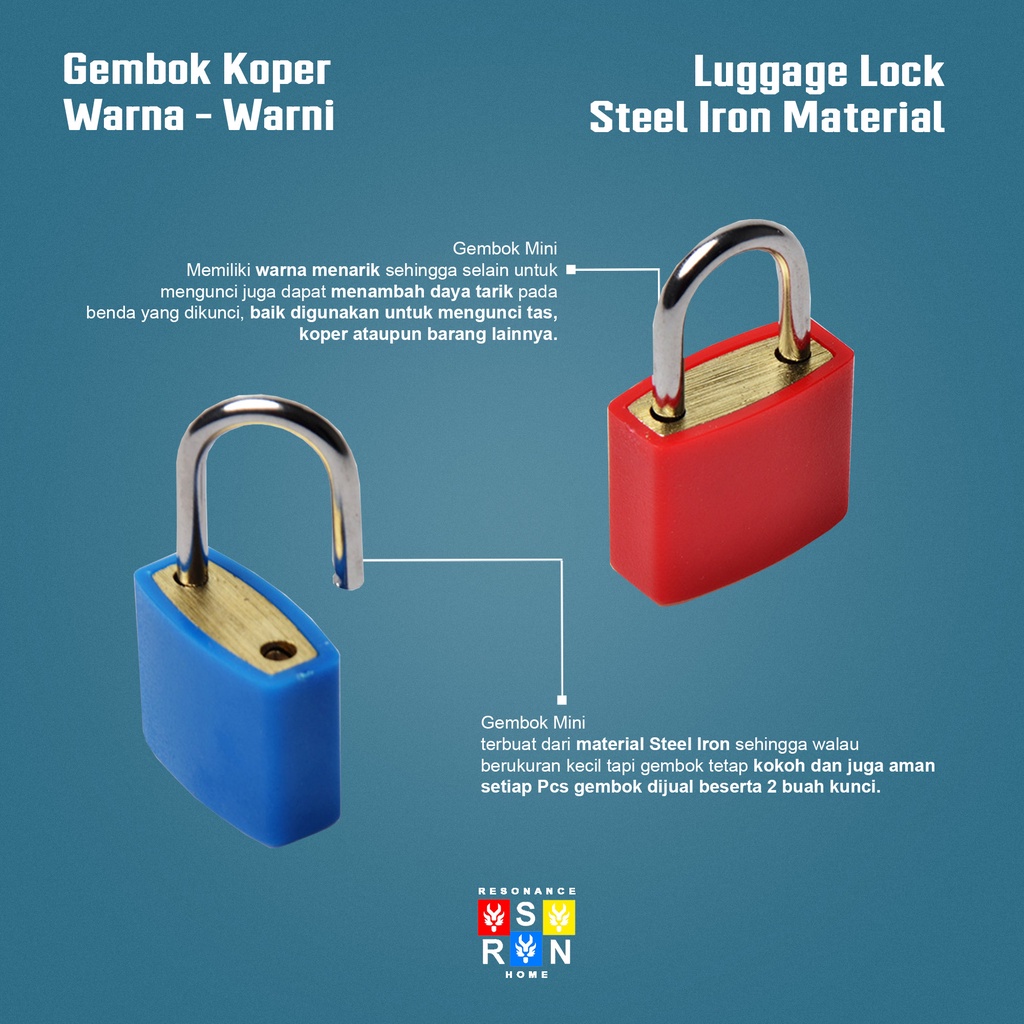 Gembok Koper Warna Warni / Luggage Lock Resonance Home
