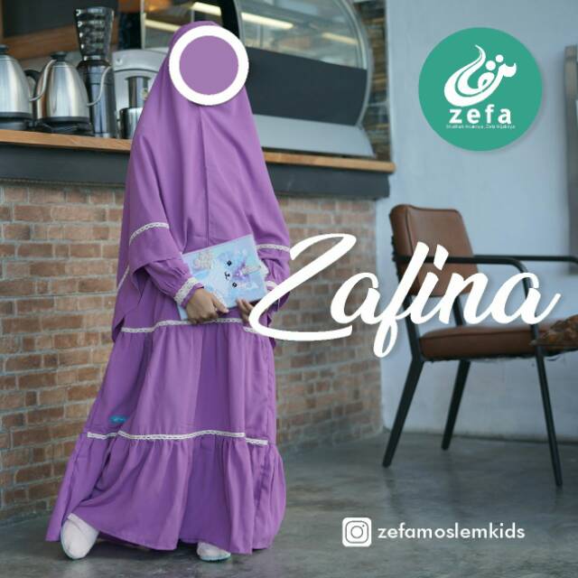 ZAFINA SET GAMIS ANAK PEREMPUAN DAN REMAJA SYARI JILBAB PANJANG CADAR TALI BY ZEFA BALIKPAPAN