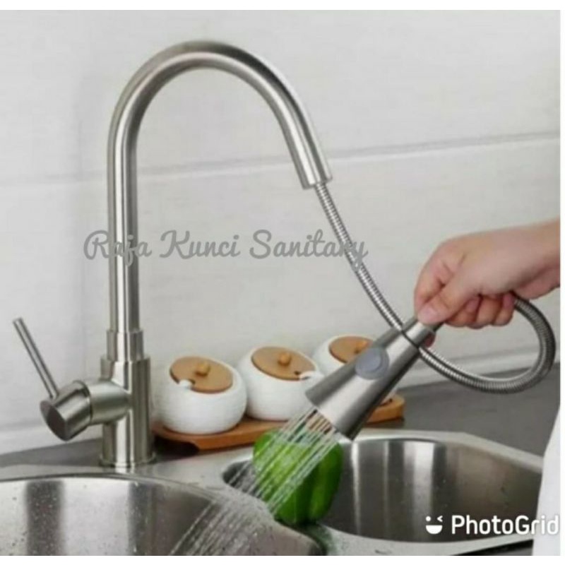 Paket Lengkap Kitchen Sink BOLZANO ROMA  8448 + Kran Tarik Stainless 304 Panas Dingin/Dingin