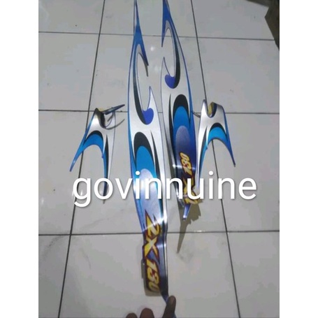 striping stiker sticker lis kawasaki zx130 zx 130 biru 2006 2005 stok lama nos