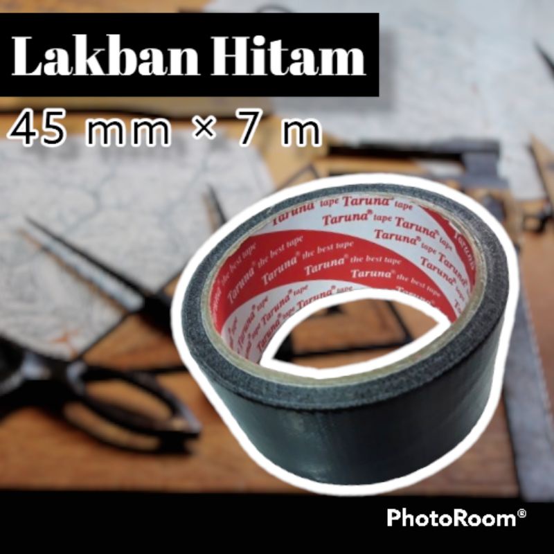 Lakban Kain Warna Hitam Ukuran 45 mm x 7 m Merk Taruna Harga Grosir