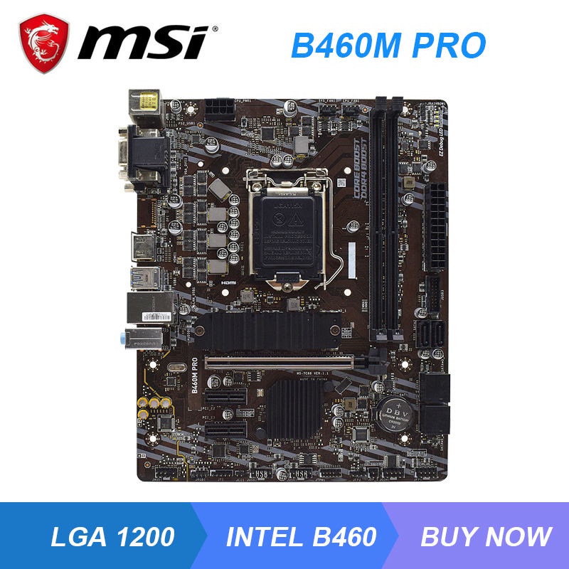 PREORDER MSI B460M PRO LGA 1200 Intel B460 B460M Desktop Motherboard DDR4 64G M.2 PCI-E 3.0 Core i9-