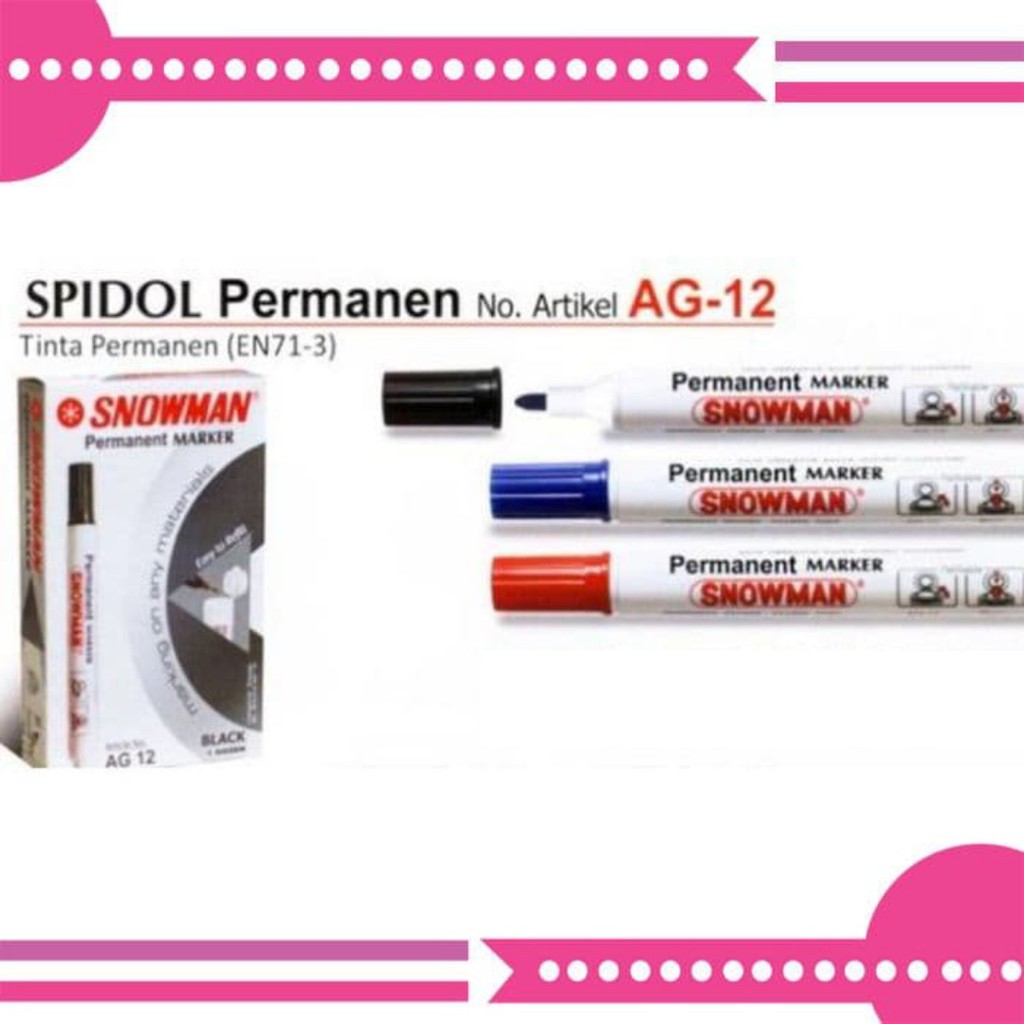 

GG Spidol Permanen Snowman AG-12(minimal 12) / Spidol Permanent/Spidol/Marker