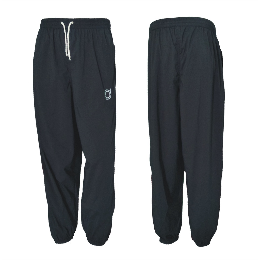 Celana Training Jogger CT 267 Putih Olahraga Pria Wanita-Hitam