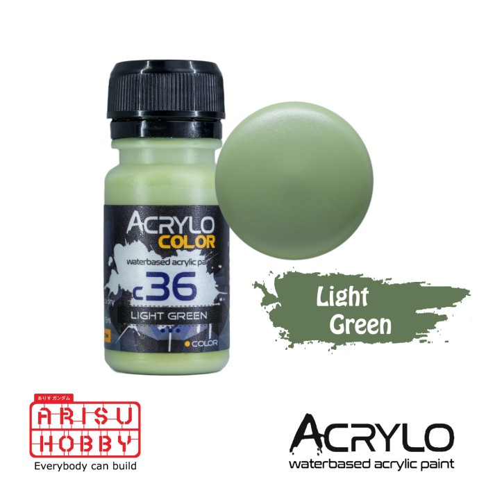 

ACRYLO COLOR LIGHT GREEN C36 WaterBased Acrylic Paint Color Cat Gundam