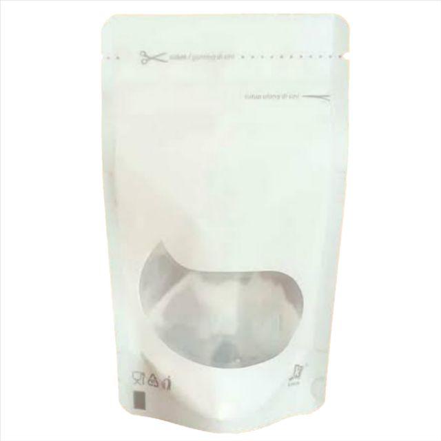 Standing Pouch Window Transmetz 13x20cm, 250gr, Putih, Termurah!