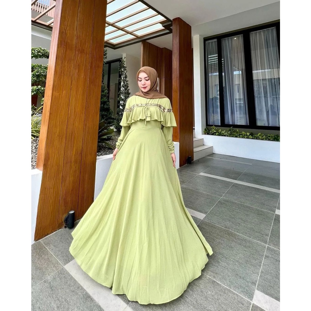 Gamis Wanita Kekinian Sabrina Dress Ceruty Baydoll Pakaian Wanita Baju Muslim Wanita Modern Gamis Model Terbaru 2023 Maxy Dress Wanita Jumbo Baju Dress Muslim