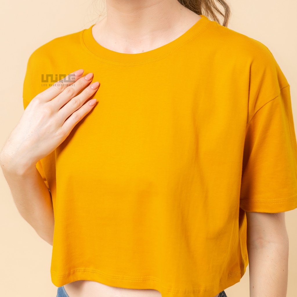 UNIQUE - (CropTop Series) Kaos Oversize Croptop Mustard