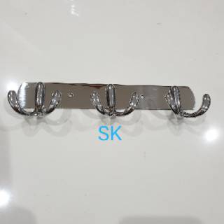Kapstok Stainles Gantungan Baju Hook 2 Cabang 5 Kait Kapstok Stainles Gantungan Baju Hook 2 Cabang 5 Kait