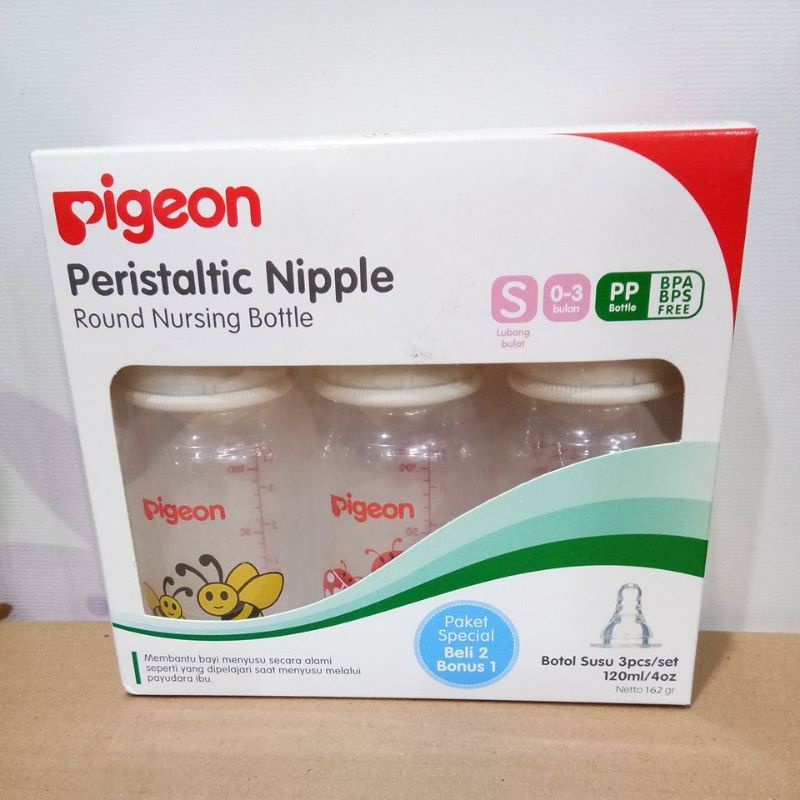 PIGEON BELI 2 BONUS 1BOTOL PP RP 120ML S-TYPE GAMBAR