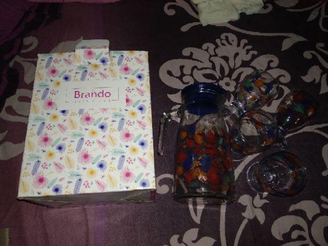 Drink Set Kaca Lazetta/drink Set Kaca/teko Teh/teko Gelas Unik/drink Set Lazetta