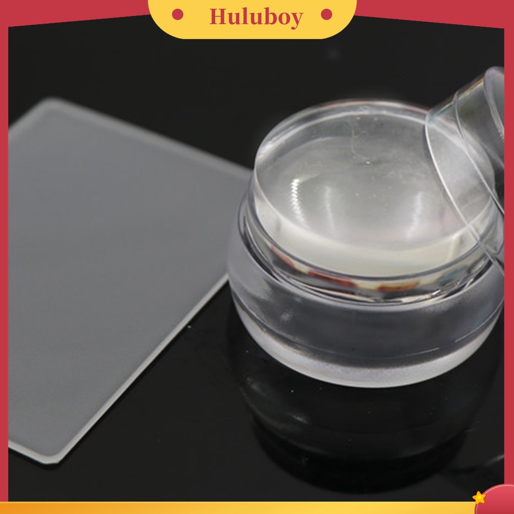 Huluboy Huluboy♡ Alat Stamper Kuku Kepala Bulat Bahan Silikon Transparan Untuk Manicure