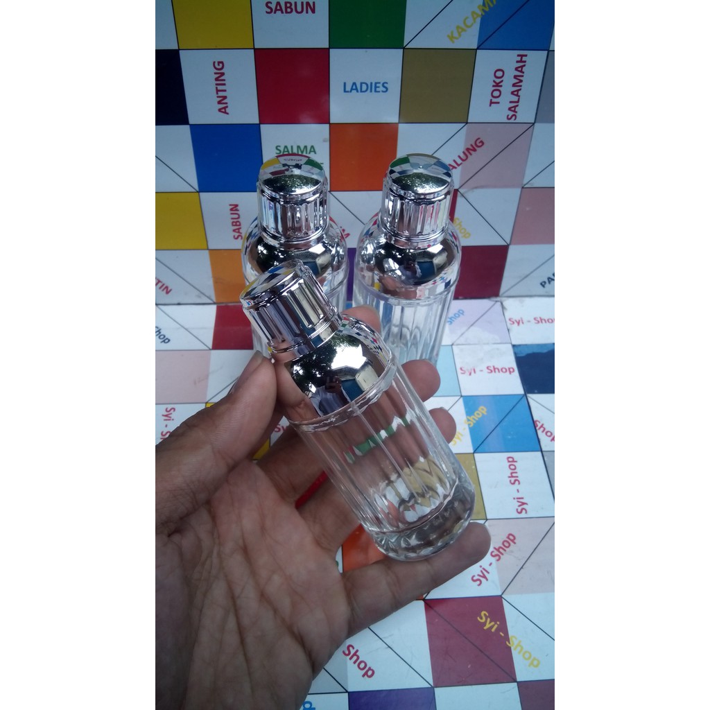 Botol Parfum Spray Tabung Bulat Tutup Kubah 50 ml