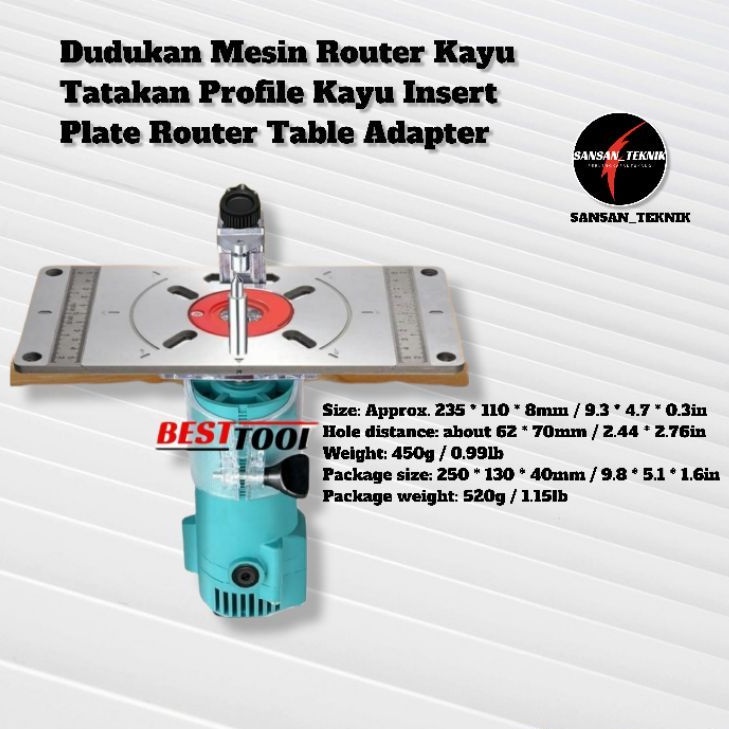 Jual Router Plat Table Insert Plate Diy Insert Plate Dudukan Mesin