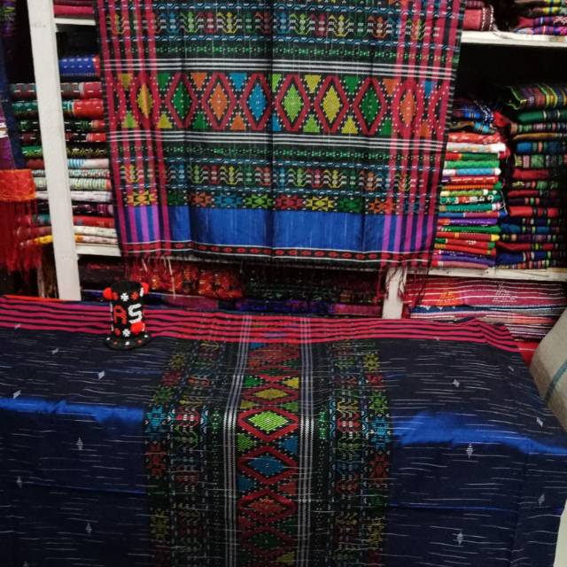Songket Tenun semi sutra benang import