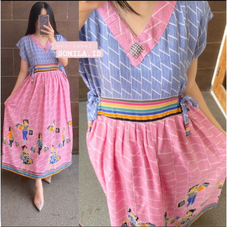 Daster SOMILA.ID , Daster leher V Daster Daster motif daster batik daster chibi