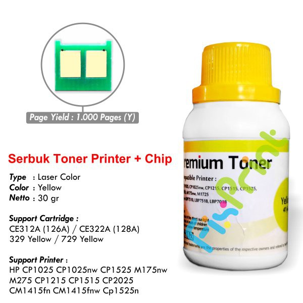 Serbuk Refill + CHIP Toner HP 130A CF350A CF351A CF352A CF353A Bubuk Cartridge Printer M177fw M176n