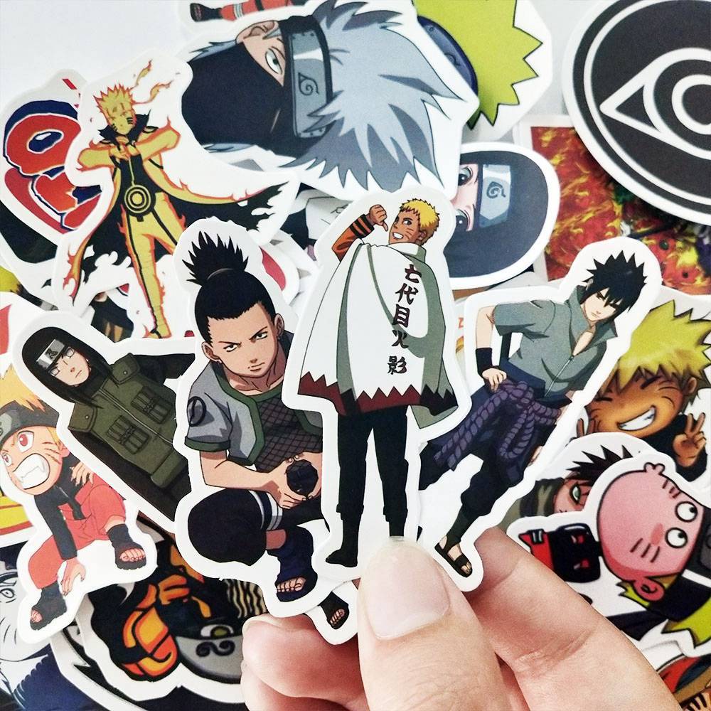 50pcs Cartoon Anime Naruto Handbook Stickers Luggage Laptop Waterproof Stickers