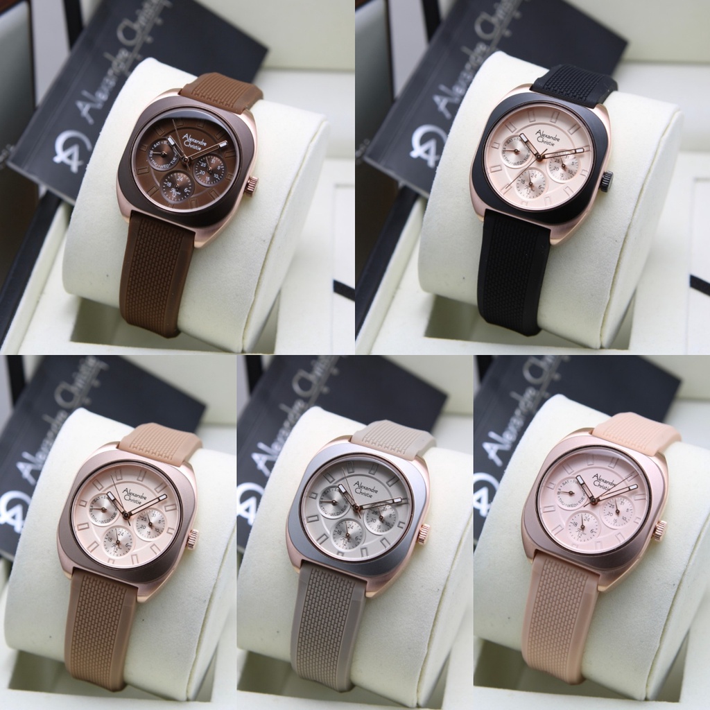 JAM TANGAN WANITA ALEXANDRE CHRISTIE AC 2990 / AC2990 RUBBER ORIGINAL