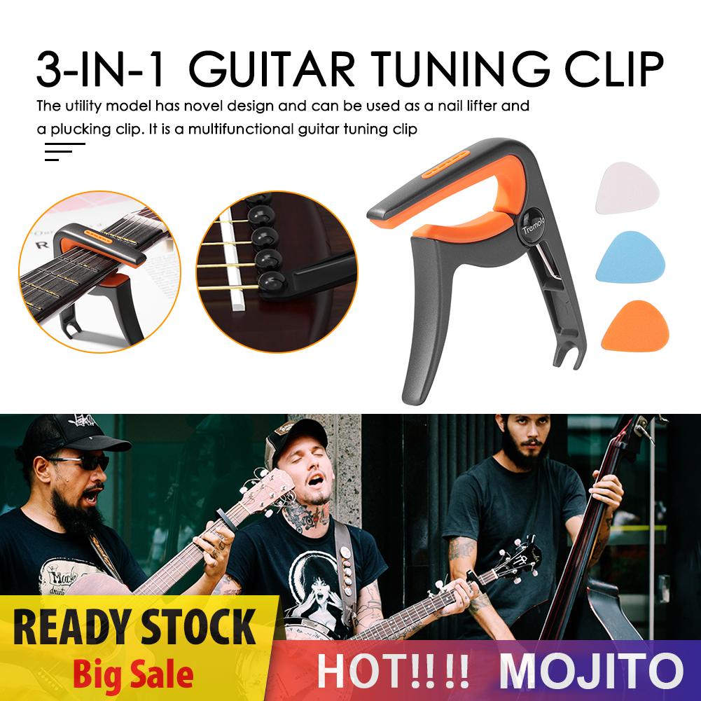 Capo Gitar Akustik / Ukulele Adjustable Dengan Pick