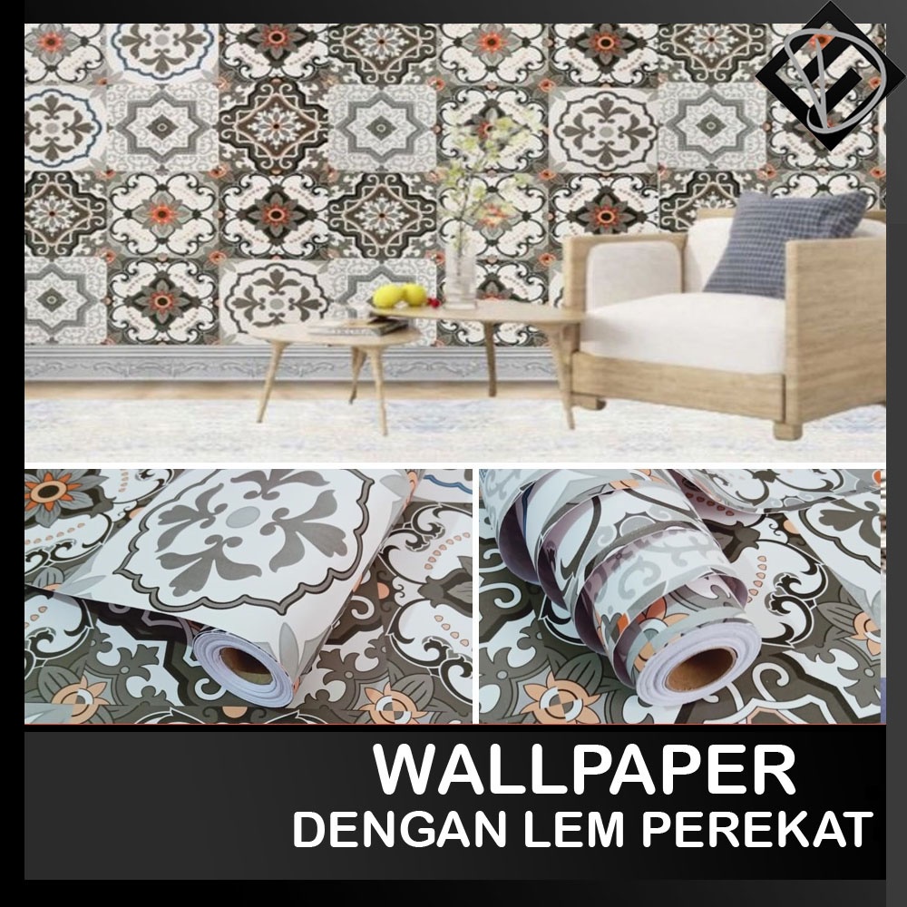 BAYAR DI TEMPAT (COD) Wallpaper dinding motif Batik Keramik