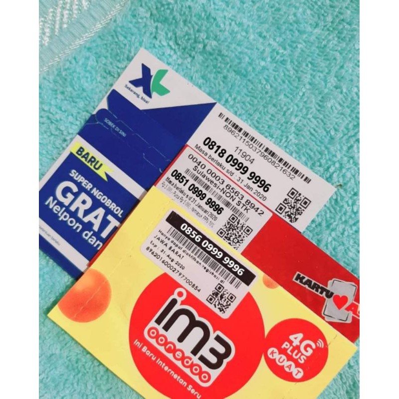 Nomor Cantik Pasangan XL , Kartu As dan IM3 Hexa - Paket Nomor Cantik Hexa 999999