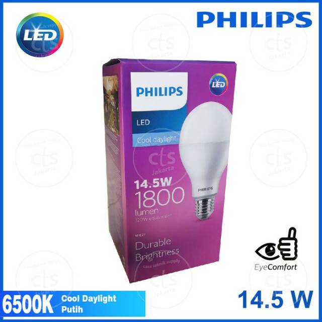 Lampu Bohlam LED PHILIPS 14.5W 14,5 Watt Cool Daylight Putih
