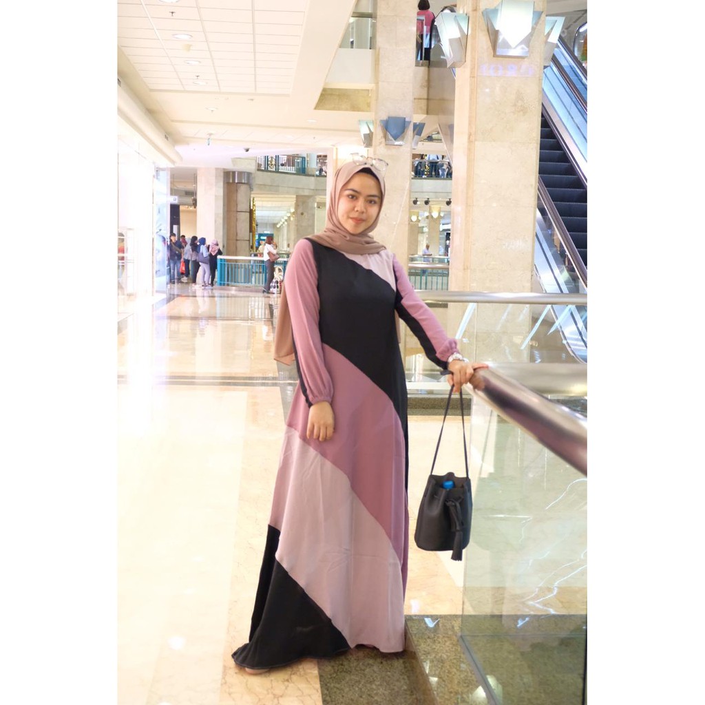 Dress Muslim Remaja Baju Lebaran Gamis Bahan Premium Terbaru Baju Gamis Wanita LIDYA MDLY GOLD