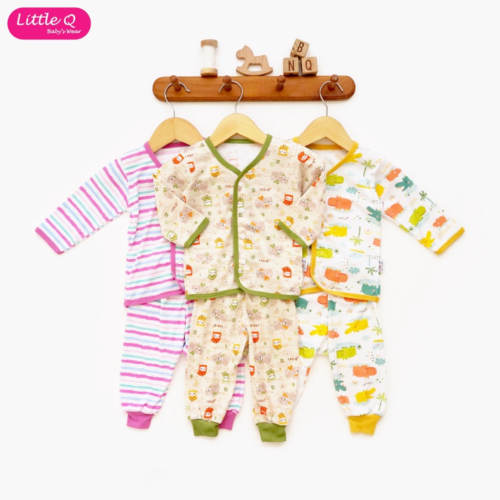 LittleQ Setelan Baju Panjang BIS Celana Panjang Motif Girl S M L - Little Q Baju Bayi dan Anak SNI