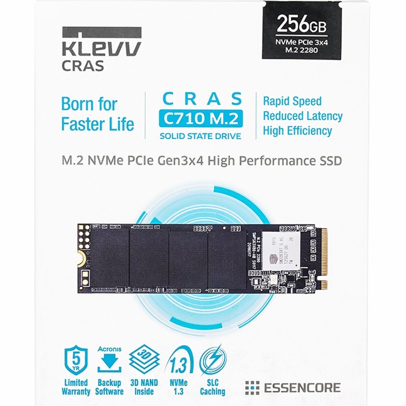 M.2 NVME SSD 2280 Klevv CRAS C710 256GB PCIe Gen3 x4 High Speed