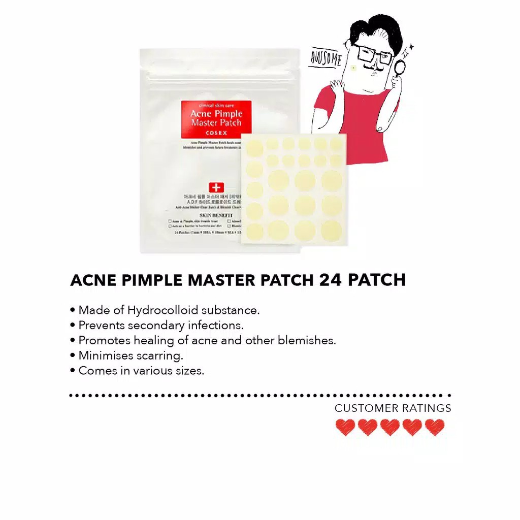 Cosrx Clear Fit Master Patch / Cosrx Acne Pimple Master Patch / Stiker Penutup Jerawat