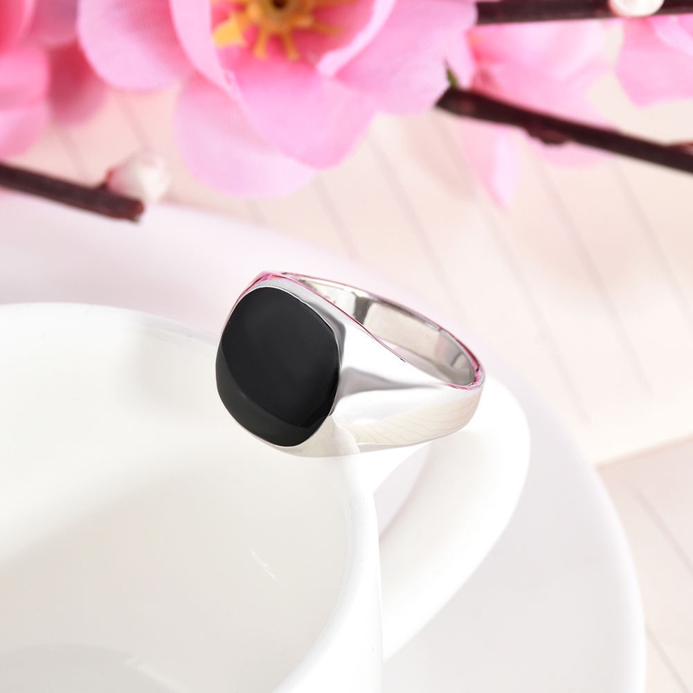 Cincin Bahan Titanium Stainless Steel Warna Hitam Untuk Pria