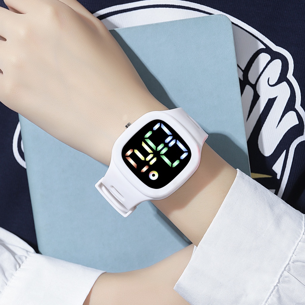 COD✅ Jam Tangan Digital Wanita Pria Tahan Air Fashion Watch LED Tampilan Layar Besar Dengan Font Warna-warni Harga Grosir   S1185