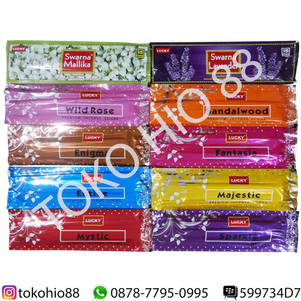 Hio / Dupa Wangi Aromaterapi Merk Lucky India Incense Sticks Aromatheraphy ( Isi 35 Batang )