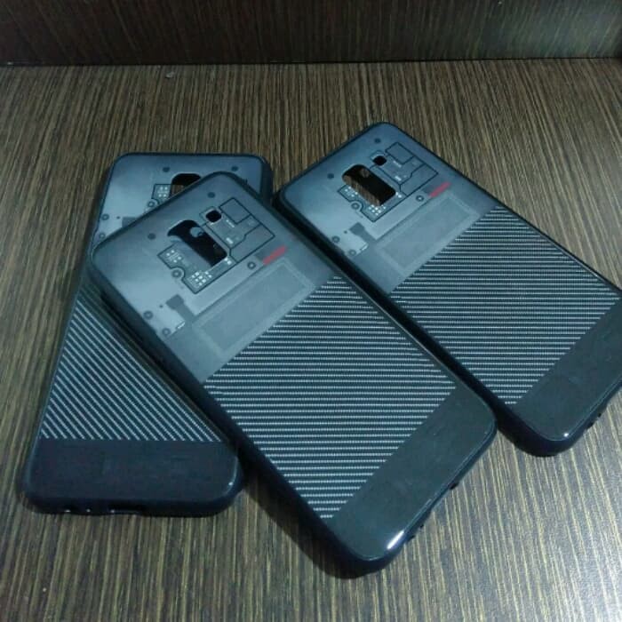SAMSUNG J8 2018 BACK CASE TEMPERED MACHINE CASE GLASS MESIN EXPLORER