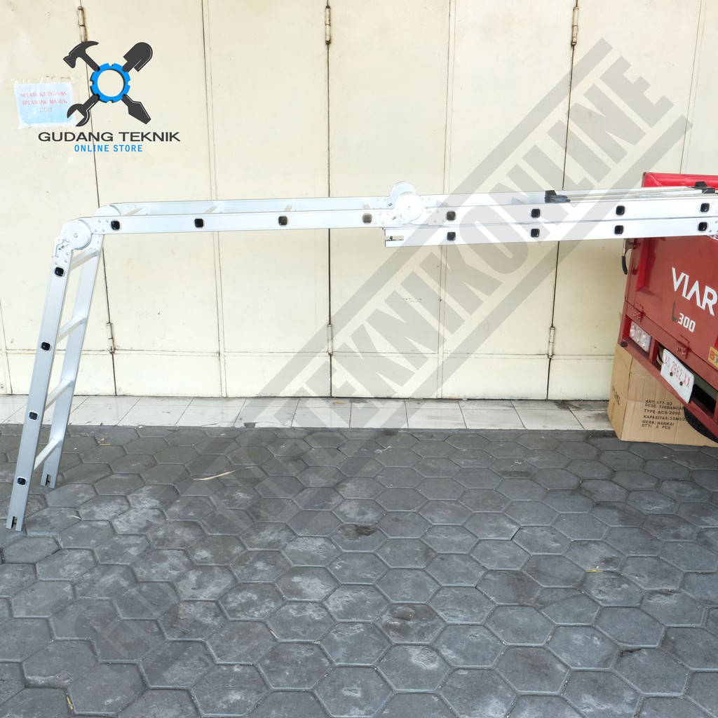 Tangga Lipat Multifungsi Aluminium Almunium 3.4M Mollar 4x3 Multipurpose Ladder