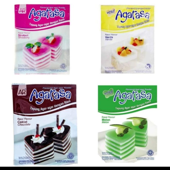 Nutrijell Agarasa 10-22 gr-Coklat/Melon/Stroberi/Vanila-Agar/Puding