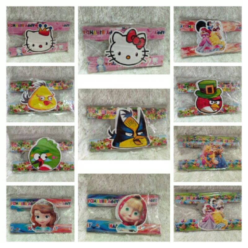 Topi Ulang Tahun Anak/Topi Ulang tahun Karakter/Topi Ulang Tahun Murah