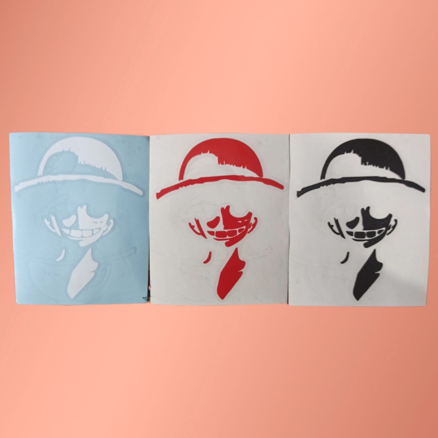 Stiker cutting sticker luffy one piece motor mobil helm dinding kaca