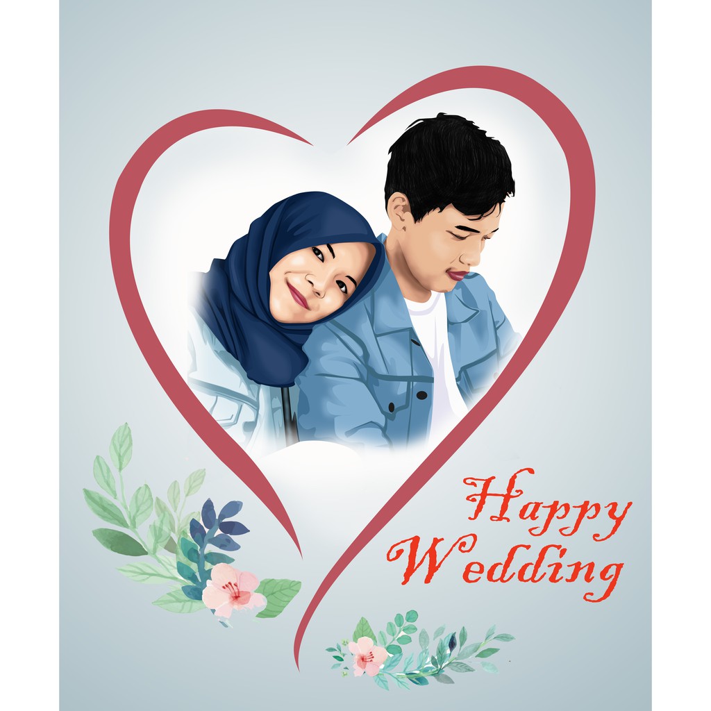 

Vector art couple/ Hadiah pernikahan/ wedding/ pajangan/ hiasan couple/ kartun foto pasangan