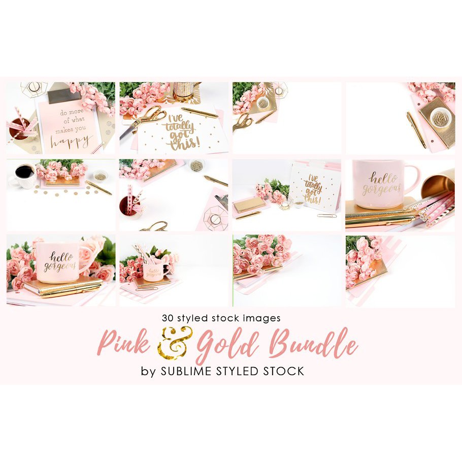 Flower Bundle Pinkand Gold Bundle - JPEG Ultra HD