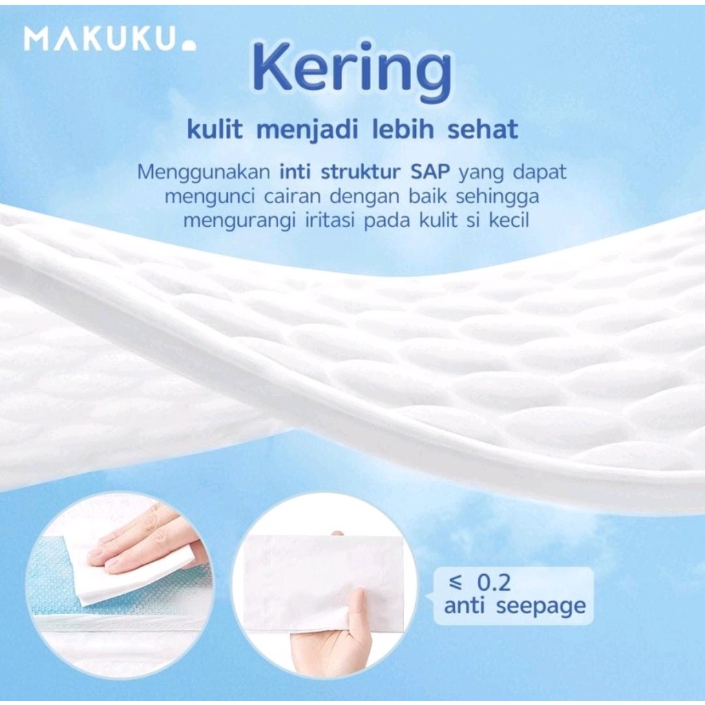 POPOK BAYI MAKUKU AIR DIAPERS SLIM TAPE SIZE S ISI 38