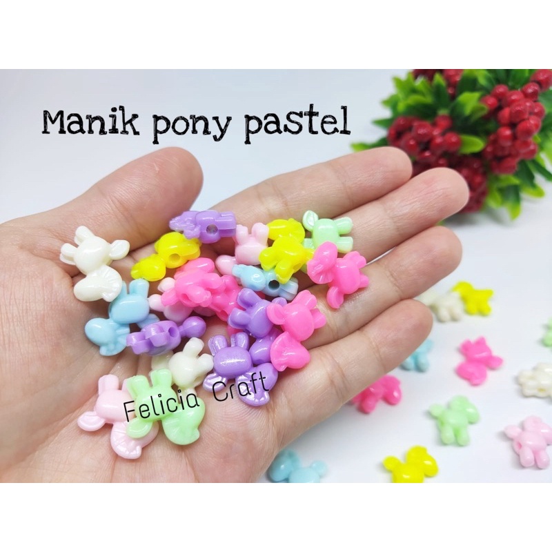 20gr. +/- 28pcs. Manik mote kuda poni mini