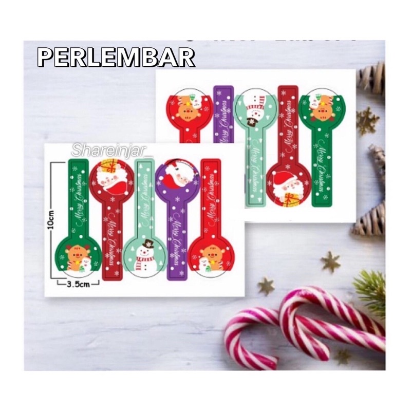 

PERLEMBAR Sticker Natal Hiasan Kotak Hampers Toples Kado - Stiker Xmas #5