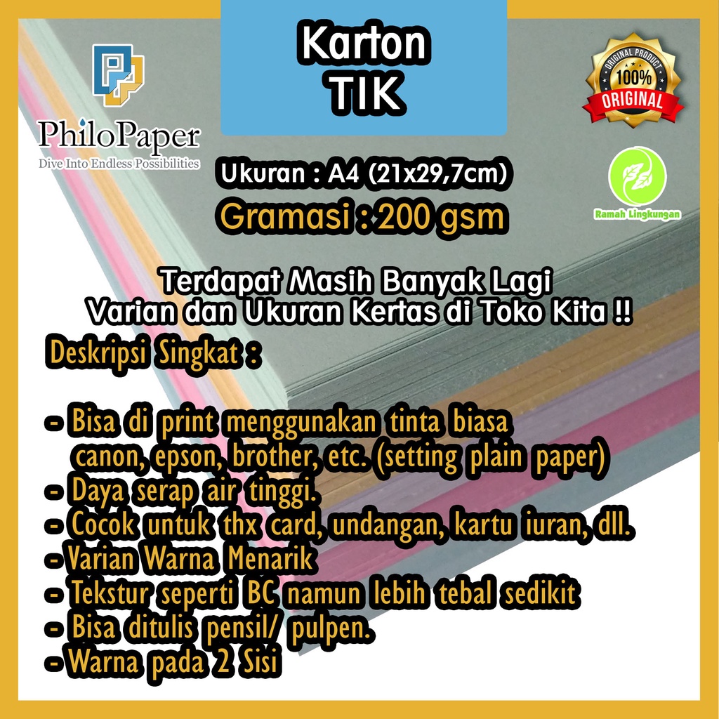 

Kertas Kartu Tik 200 Gsm A4