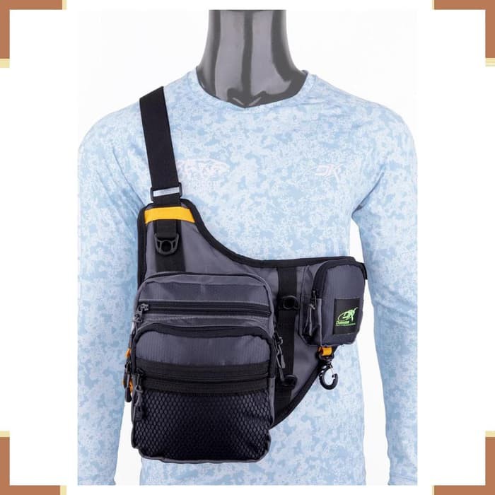 TERMURAH  / Tas Pancing 9483 DK Fishing Triangle Slingbag Tas Pancing DK Fishing